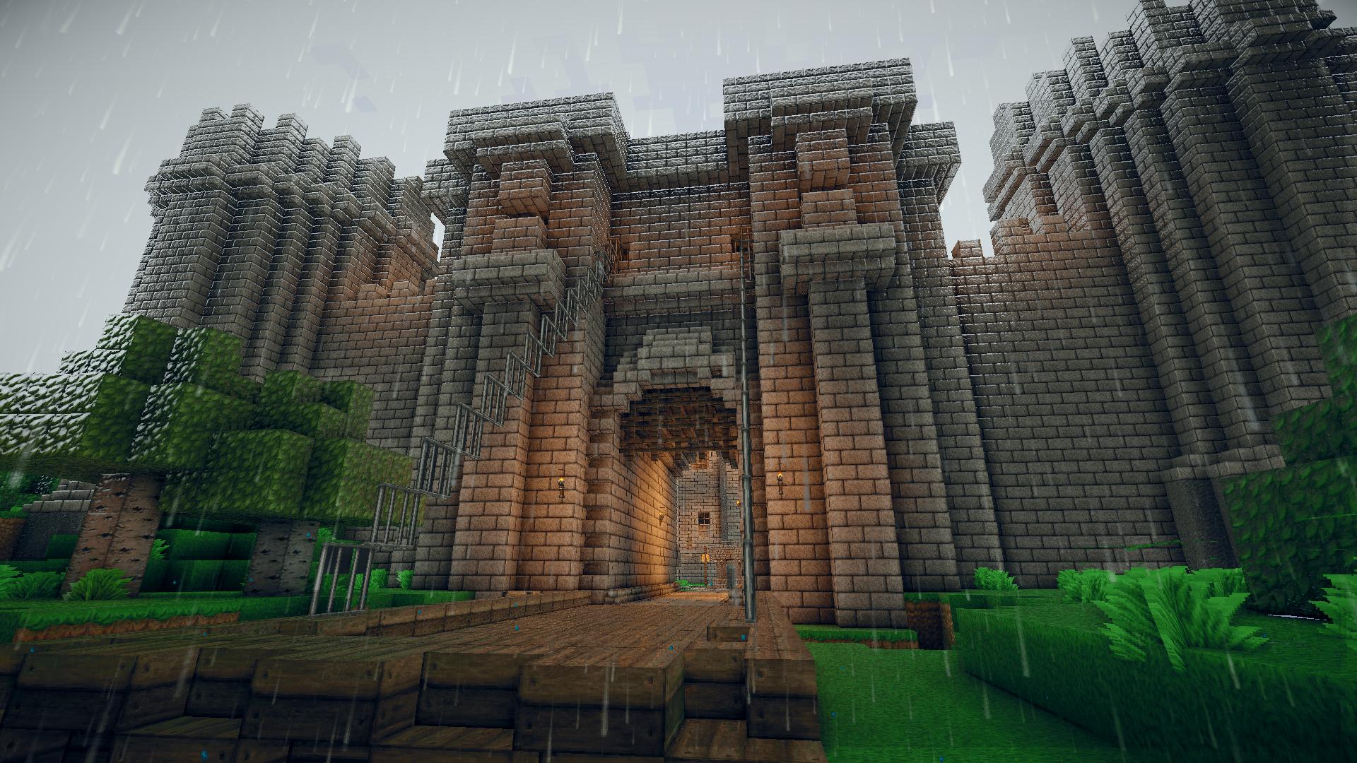 Minecraft working portcullis gates on PirateCraft