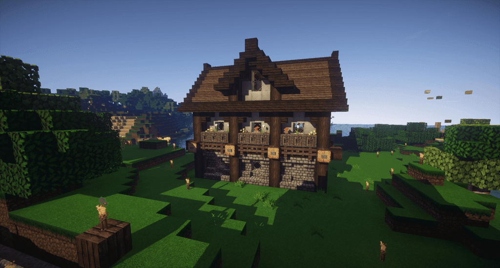 A medieval house in Minecraft