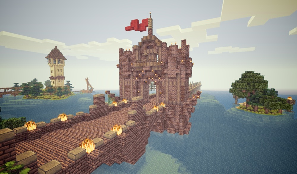 Minecraft working retractable bridges on PirateCraft