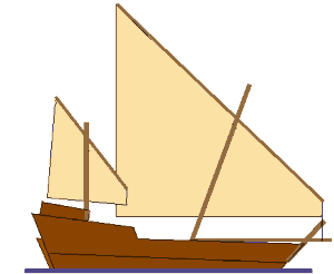 A lateen-rigged dhow